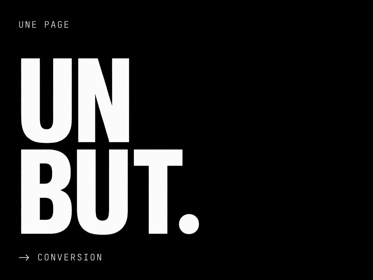 Landing page — Un but.